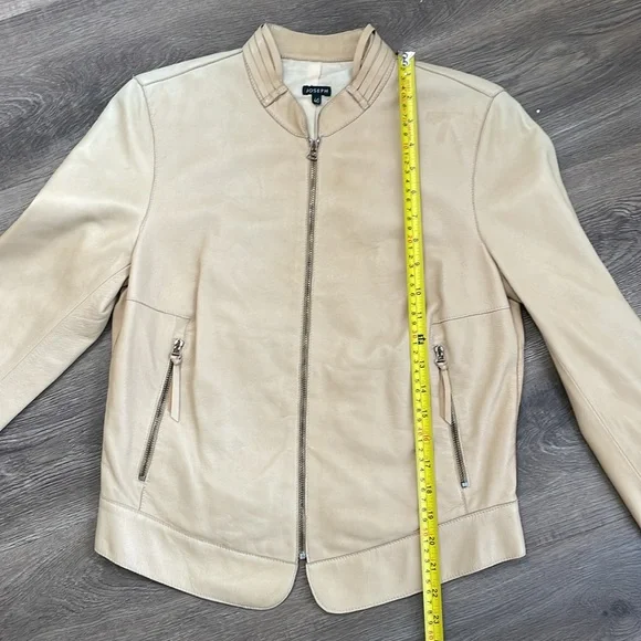 Joseph Lambskin Leather Moto Biker Jacket Light Tan Neutral Buttery Soft 40 S